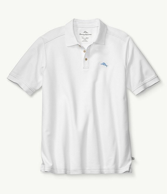 Color:Bright White - Image 1 - Big & Tall IslandZone Emfielder 2.0 Short-Sleeve Polo Shirt