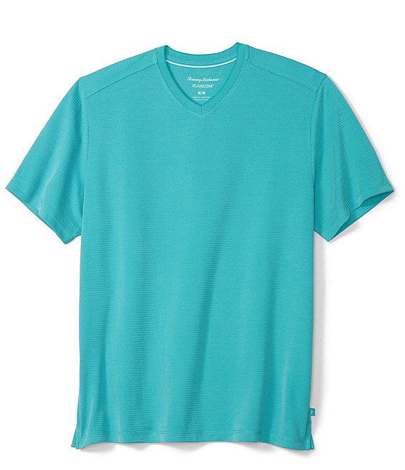 Color:Bermuda Seas - Image 1 - Big & Tall IslandZone Coastal Crest Short Sleeve V-Neck Tee