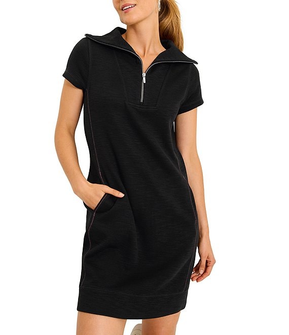 Tommy Bahama Half Zip Collared Neckline Short Sleeve Dress Dillard s