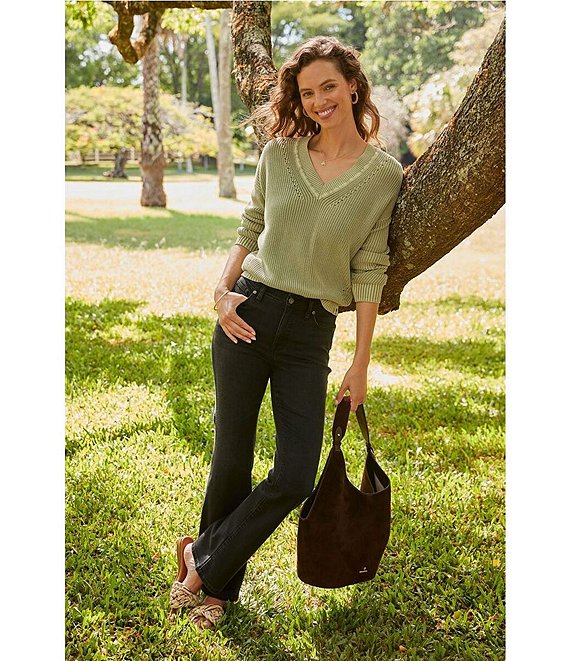 Tommy Bahama Indigo Palms Salt Wash V-Neck Long Sleeve Sweater