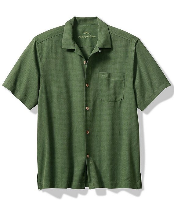 Color:Cucumber Green - Image 1 - IslandZone Coastal Breeze Check Short Sleeve Woven Shirt