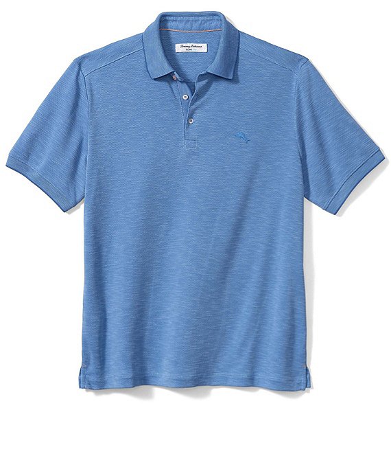 Color:Mountain Bluebell - Image 1 - IslandZone Via Verde Short Sleeve Polo Shirt