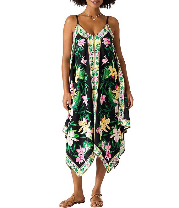 Tommy Bahama Orchid Garden Floral Print Scarf Dress | Dillard's