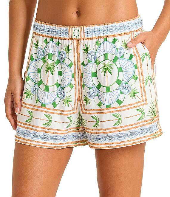 Tommy Bahama Poolside Palms Pull-On Shorts Swim Cover-Up