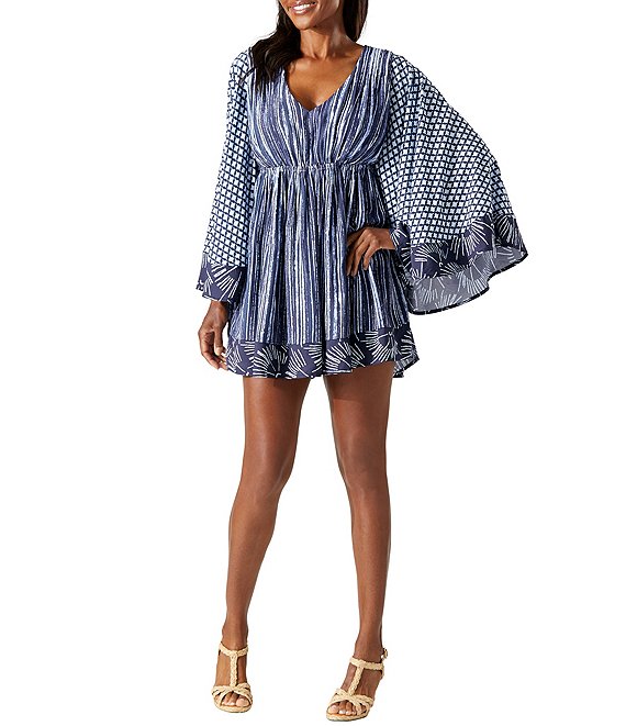 Tommy Bahama Sanibel Print Pintuck Swim Cover-Up Tunic | Dillard's