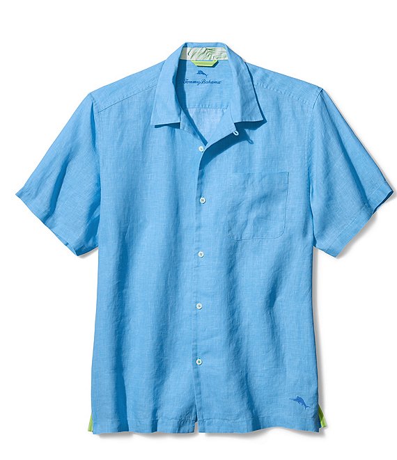 Tommy Bahama Sea Glass Linen Short-Sleeve Woven Camp Shirt | Dillard's