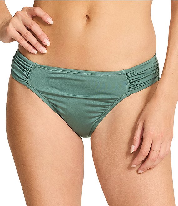 Tommy Bahama Solid Jewel Sands Ruched Hipster Swim Bottom