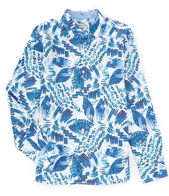 Tommy Bahama Stretch Barbados Breeze Ocean Flora Long Sleeve Woven ...