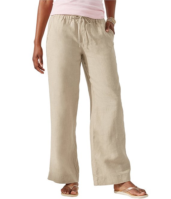 Tommy Bahama Two Palms Wide Leg High Rise Easy Drawstring Linen Pants ...