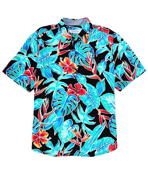 Men's TOMMY BAHAMA Island Floral Hawaiian Short Sleeve Shirt XL X