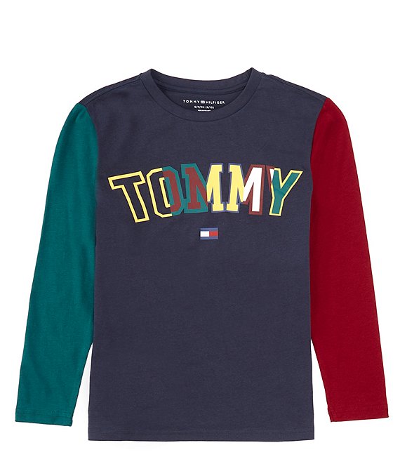 Tommy Hilfiger Big Boys 8-20 Long-Sleeve Chopped Varsity T-Shirt ...