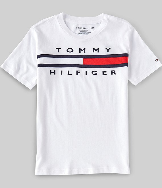 Tommy Hilfiger Wing Tip Crew Neck Short Sleeve Flag Logo T-Shirt 