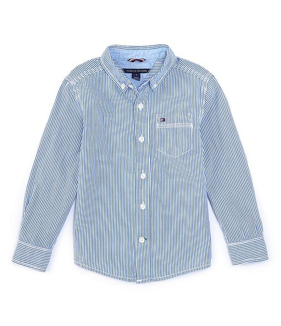 Tommy Hilfiger Little Boys 2T-7 Long-Sleeve Stripe Button-Front Shirt