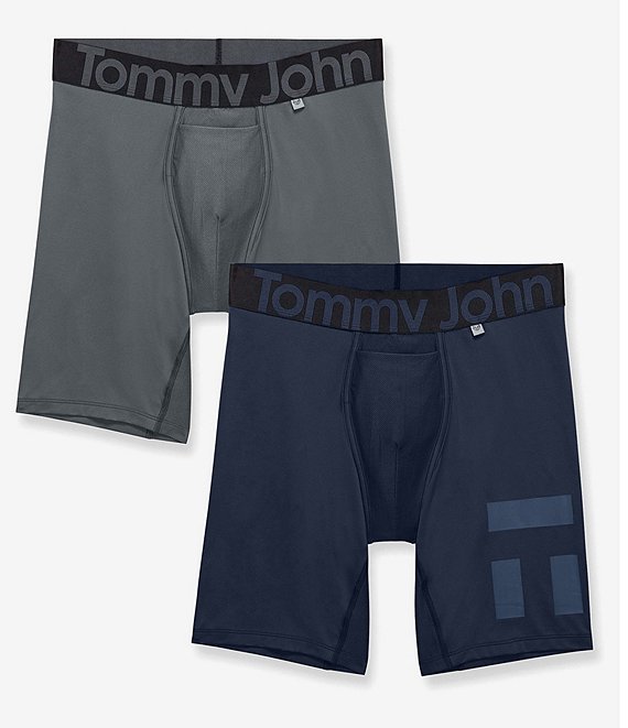 Tommy John Men's 360 Sport Hammock Pouch Mid-Length 6 Boxer Briefs - 2 Pack