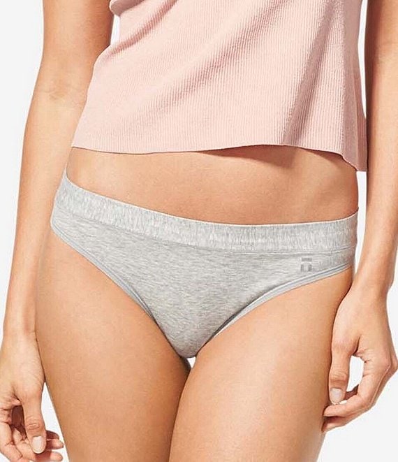 Stretch Cotton V-String Panty, Grey, XL - Women's Panties