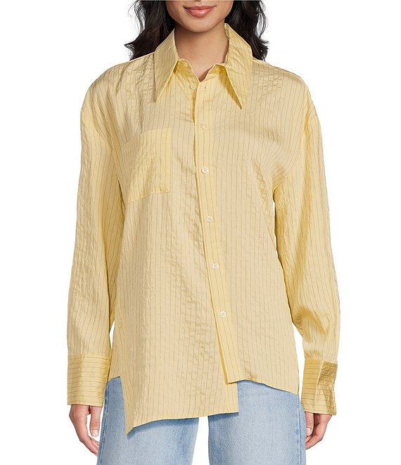 TOPSHOP Asymmetric Placket Button Front Top