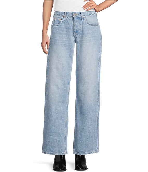 TOPSHOP Ember Low Rise Jeans, Light Blue - Image 1