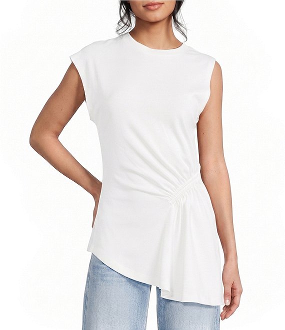 TOPSHOP Knit Ruched Side Detail Cinched Top