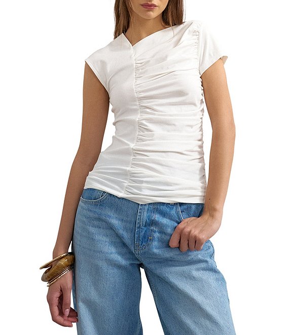 TOPSHOP Ruched Front Detail Tee