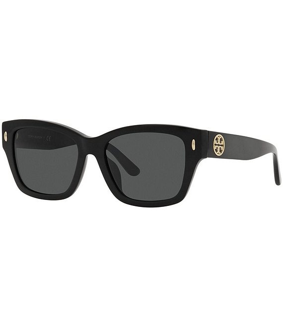 Color:Black - Image 1 - Women's 53mm Rectangular Sunglasses