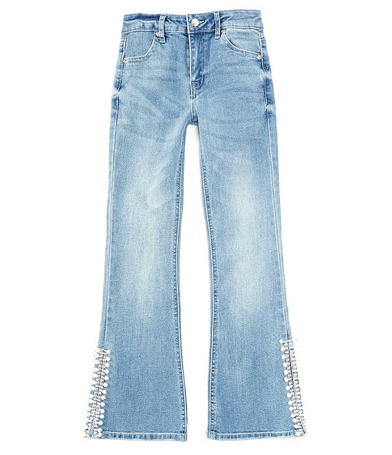 Tractr Big Girls 7-16 Rhinestone Side Slit Flare Jean - 10