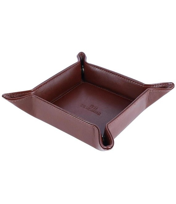 Color:Brown - Image 1 - Carson Genuine Leather Snap Valet Tray