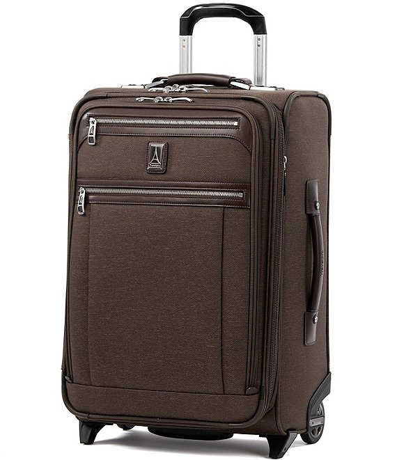 Color:Espresso - Image 1 - Platinum Elite 22#double; Expandable Carry-On Rollaboard Suitcase