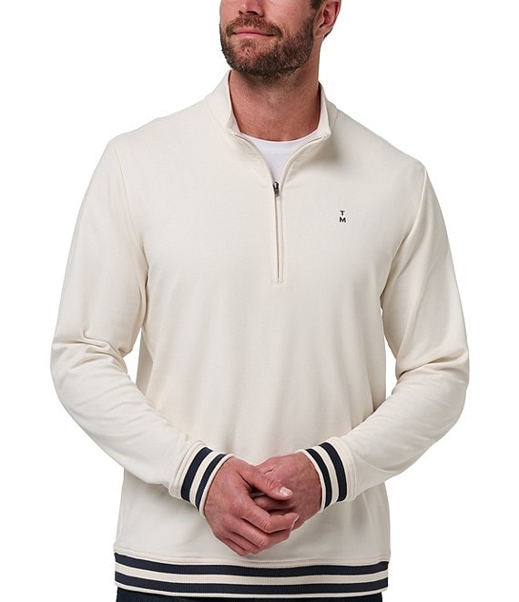 TravisMathew Happier Hour Quarter-Zip Pullover, Birch - Image 1