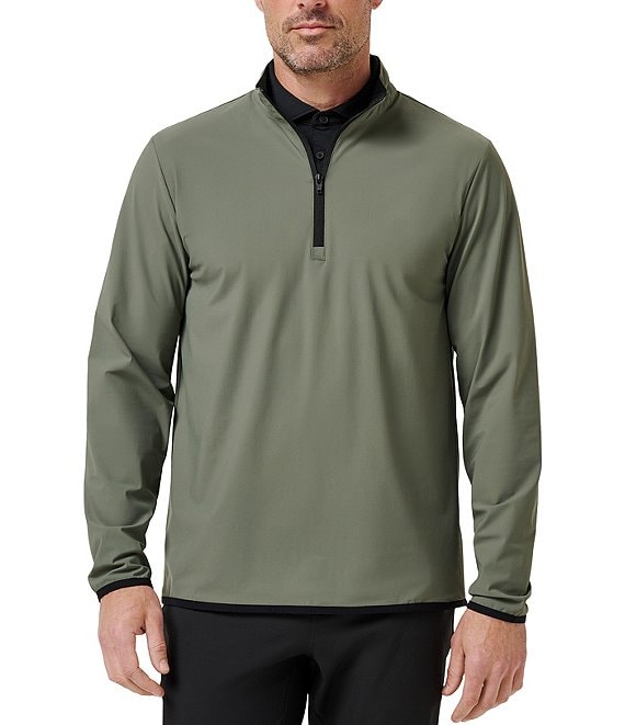 TravisMathew Jeep Tour Quarter-Zip Pullover, Dark Olive - Image 1