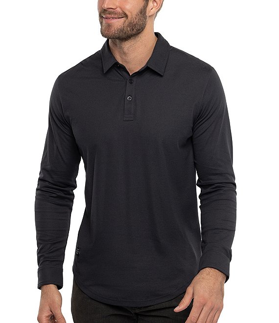 Regular Fit Long-sleeved Polo Shirt - Black - Men