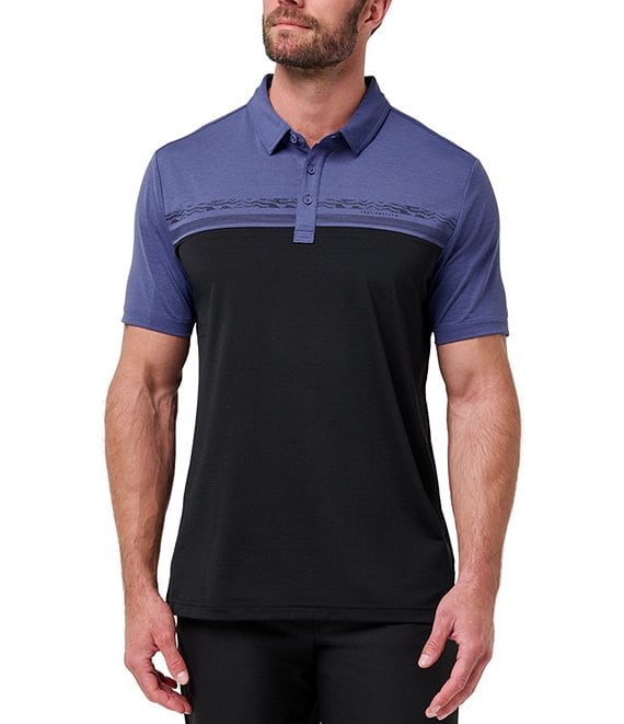 TravisMathew Perspective Shift Short Sleeve Polo Shirt, Marlin - Image 1