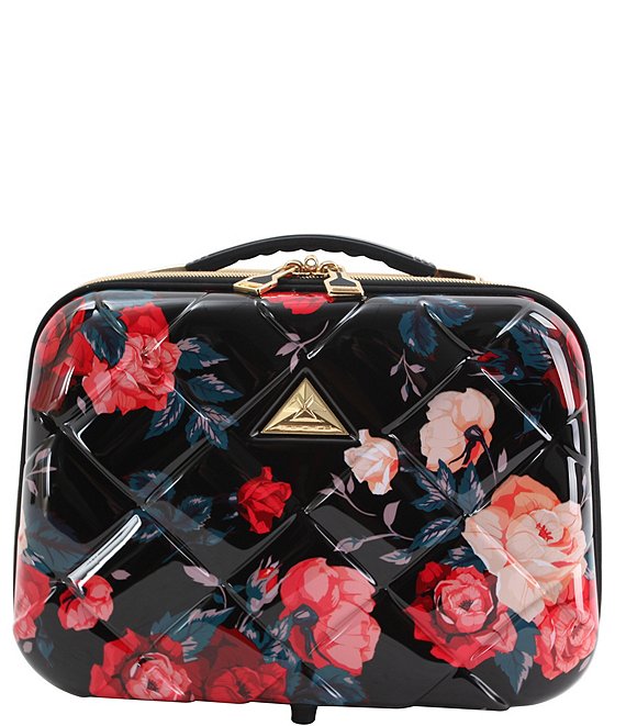 Triforce Savoir Collection Quilted Floral Print Travel Beauty Case ...