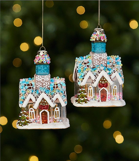 Trimsetter Candyland Collection Gingerbread House Ornament 2-Piece