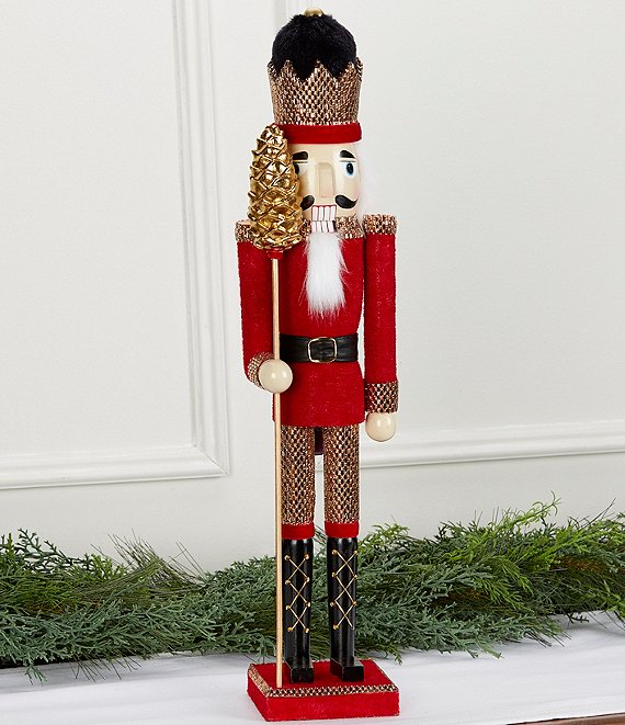 Trimsetter Highland Holiday Collection 24 Wooden Nutcracker Red