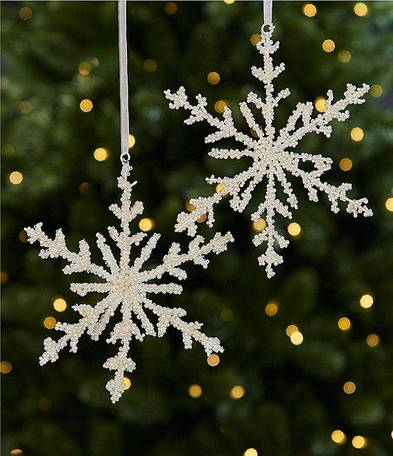 Trimsetter Highland Holiday Collection Beaded Snowflake Ornament 2