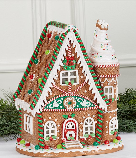 Trimsetter LED Lighted Gingerbread Ice Cream Cone House | Dillard's