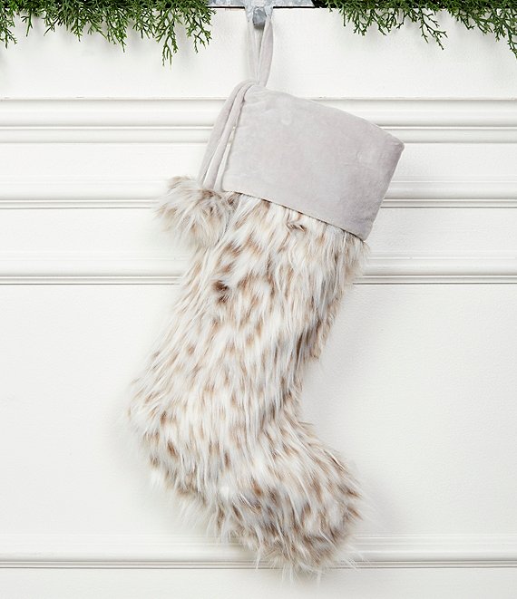 NEW Trimsetter Faux Fur Stocking White Christmas 19" by Dillard's