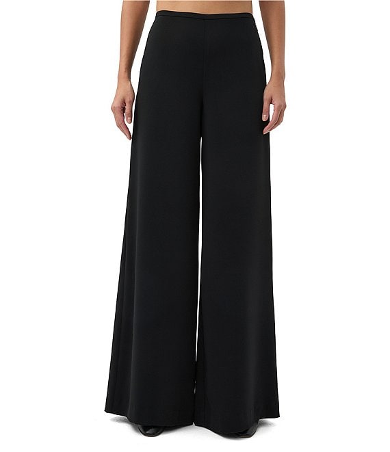 Trina Turk Long Weekend High-Rise Wide Leg Pants, Black - Image 1