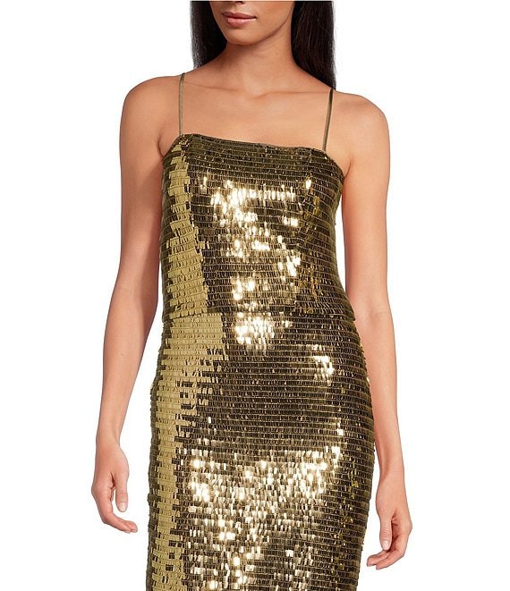 Trina Turk Tiny Bubbles Sequin Open Neck Coordinating Bustier Top |  Dillard's