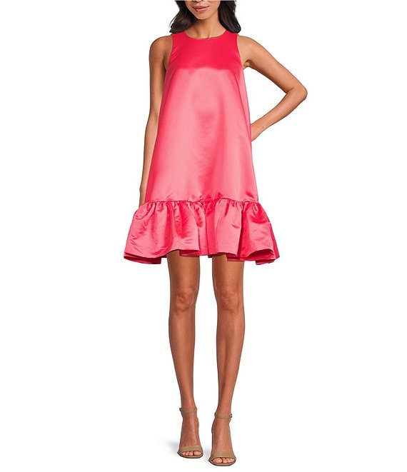 Canary Flounce Lace V-Neck Ruffle Mini Dress Canary Flounce Lace V-Neck Ruffle Mini Dress