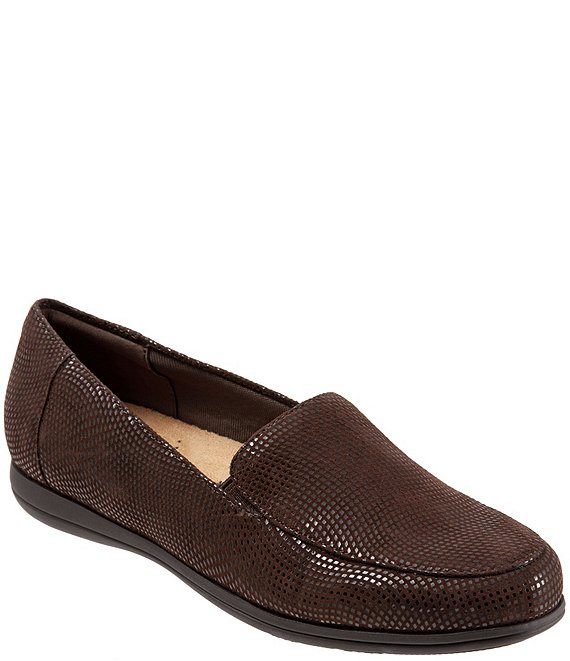 Color:Dark Brown Mini Dots - Image 1 - Deanna Mini Dots Leather Slip-On Loafers