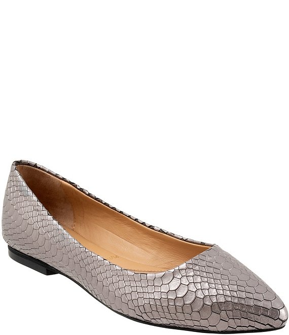 Trotters Estee Metallic Snake Print Flats | Dillard's