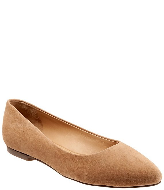 Trotters Estee Suede Pointed Toe Ballet Flats | Dillard's