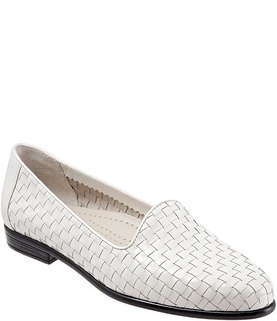 white woven loafers