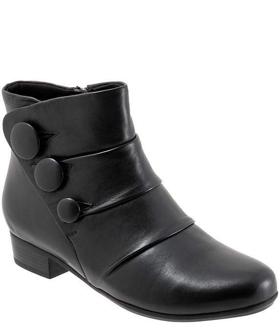 Trotters Mila Folded Leather Button Booties