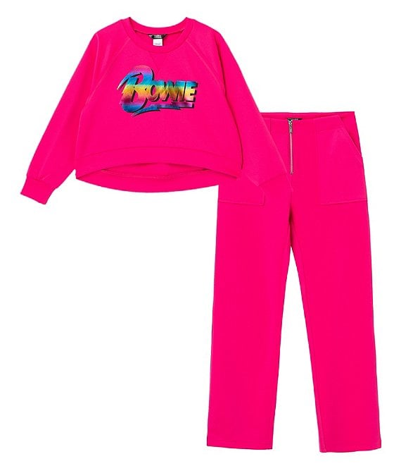 Juicy Couture Girls Pyjama Set 2 Piece Pink Long Sleeve Trouser