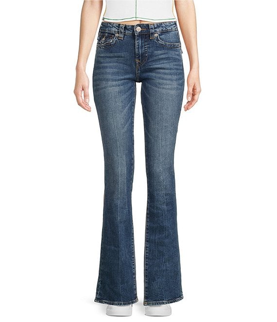 True Religion Becca Mid Rise Bootcut Flap Pocket Stretch Denim Jeans ...