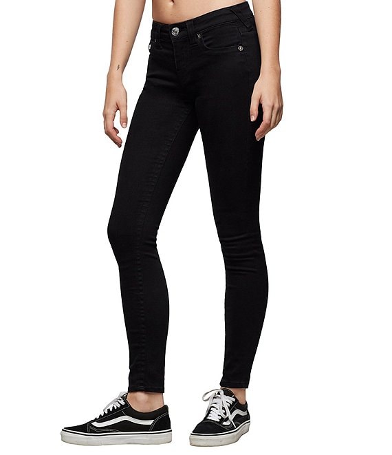 Color:Body Rinse Black - Image 1 - Halle High Rise Super Skinny Ankle Jeans