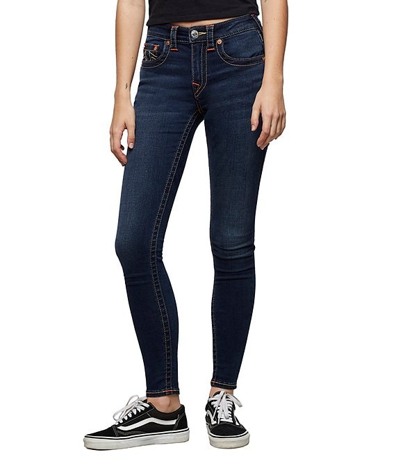 Color:Indigo Upgrade - Image 1 - Jennie Curvy Mid Rise Skinny Jeans