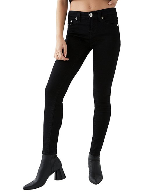 Color:Body Rinse Black - Image 1 - Jennie Curvy Skinny Leg Embroidered Pocket Jeans